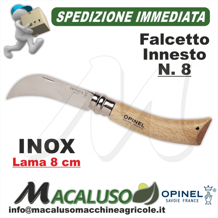 Coltello Opinel falcetto innesto roncola N°8 lama acciaio coltellino cutter