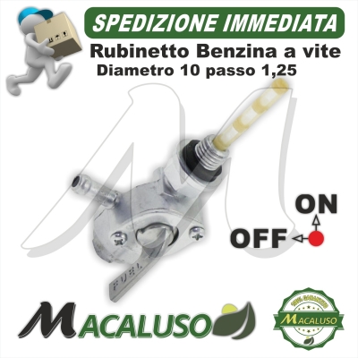 Rubinetto benzina D.10 x 1,25 generatore motozappa motopompa motocarriola LT3000 Launtop filtro