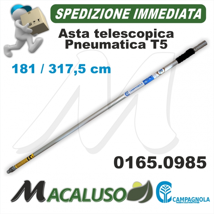 Asta Campagnola telescopica T5 cm. 181 - 317,5 in alluminio innesto rubinetto impugnatura filettata