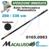 Asta Campagnola telescopica cm. 181 - 317,5 carbonio innesto rubinetto impugnatura filettata pneumatica
