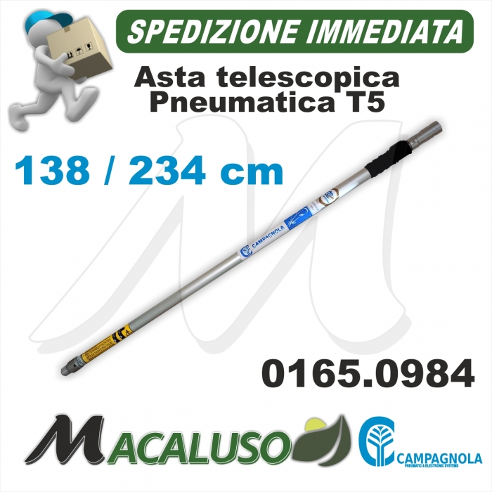 Asta Campagnola telescopica T5 cm. 150 - 250 in alluminio innesto rubinetto impugnatura filettata