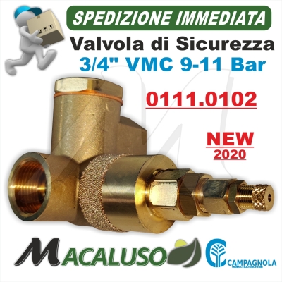 Valvola sicurezza 9 11 bar 3/4" motocompressore Hobby Kit Campagnola professional valvola pilota 01110102