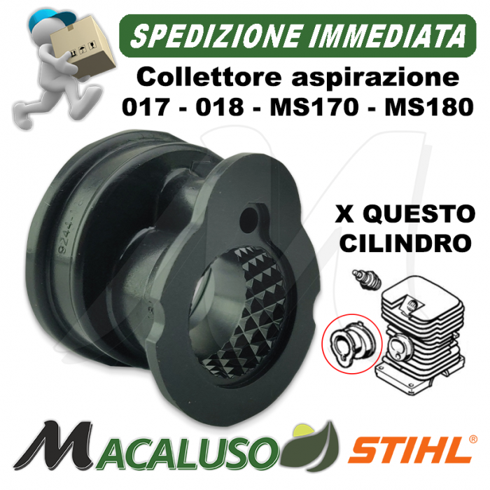 Collettore aspirazione per motosega Stihl MS170 MS180 Art.11301412200 manicotto elastico