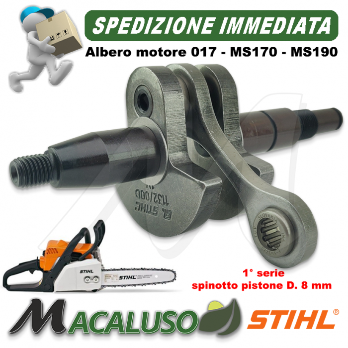 Albero motore motosega Stihl MS170 MS190T 11320300401 albero a gomiti
