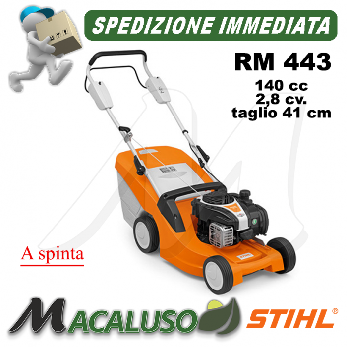 Rasaerba Stihl 4 tempi benzina RM 443 a spinta tosaerba taglia erba RM443