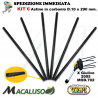 Kit 6 Asta carbonio abbacchiatore Volpi Giulivo Mod. 2005 10 x 295 astina rebbio bacchetta