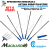 Kit 6 rebbio carbonio azzurro / nero abbacchiatore Icarus Hercules 58 Campagnola asta astina D. 4,5 mm 0193 0143