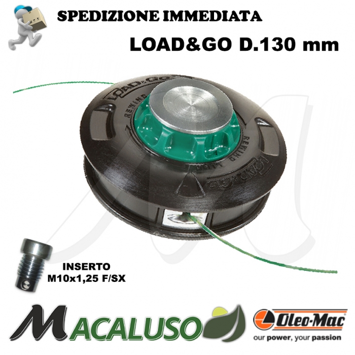 Testina Load&go batti e vai pomolo metallo D. 130 inserto M 10 x 1,25 F. SX Oleomac Efco decespugliatore