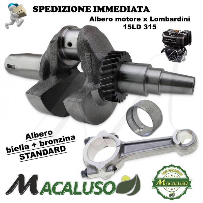 Albero a gomito ad. motore Lombardini 15LD315 15LD 315 + biella e bronzina banco albero motore