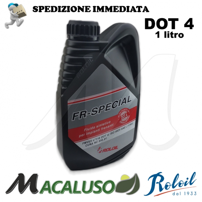 Olio freni RolOil FR Special DOT 4 sintetico 1 litro auto moto scooter  liquido impianto frenante - Macaluso Macchine Agricole