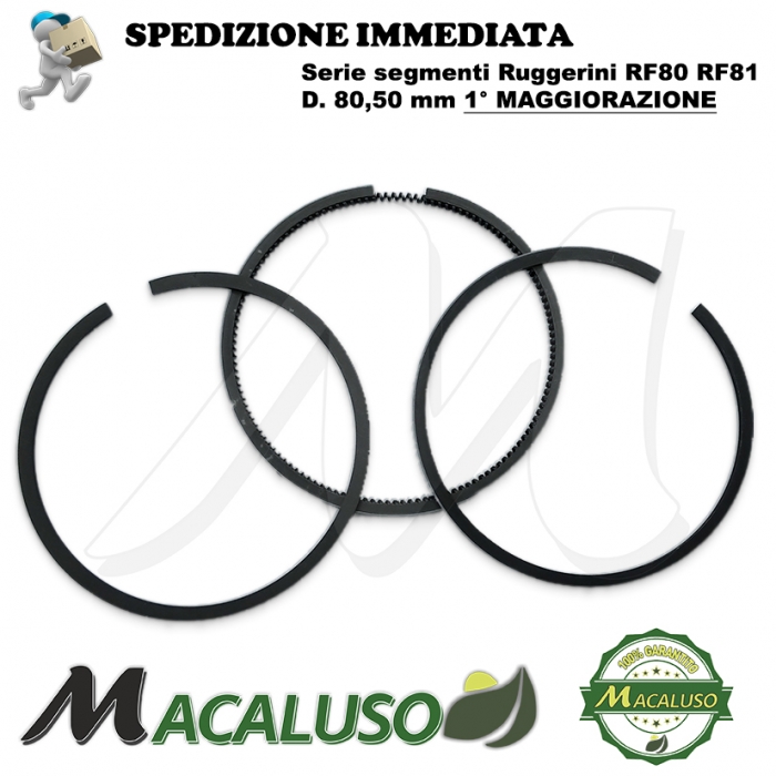 Fasce elastiche motore Ruggerini RF 80 RD 81 Acme ADM 37 D. 80,5 1 Maggiorazione serie segmenti compressione 2324