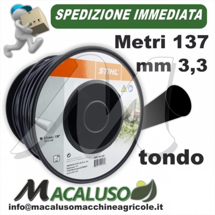 Bobina filo nylon Stihl tondo da mm.3,3 x 142 mt. 00009302287 decespugliatore