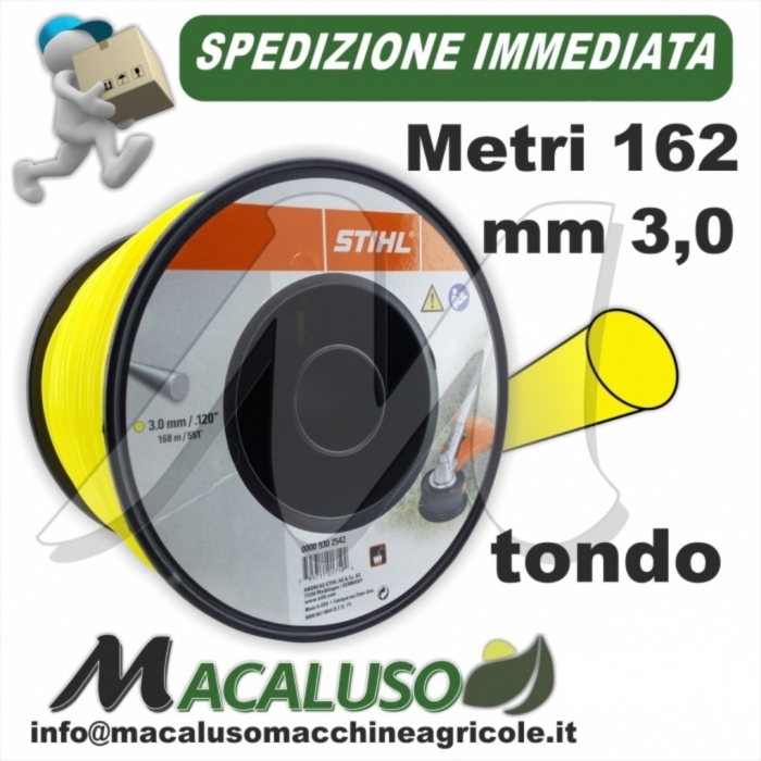 Filo nylon Stihl tondo giallo da mm.3,00 x 168 mt 00009302542 decespugliatore