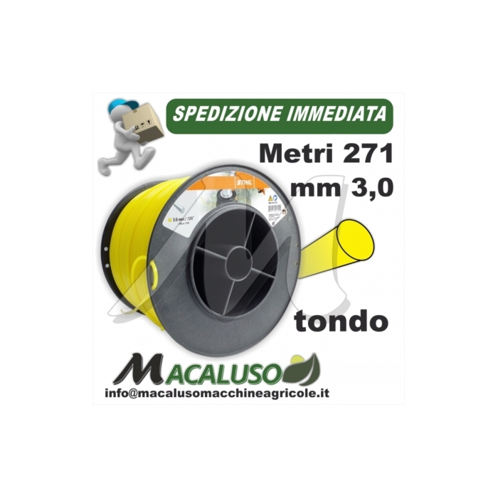 Filo nylon Stihl tondo giallo da mm.3,00 x 280 mt 00009302543 decespugliatore