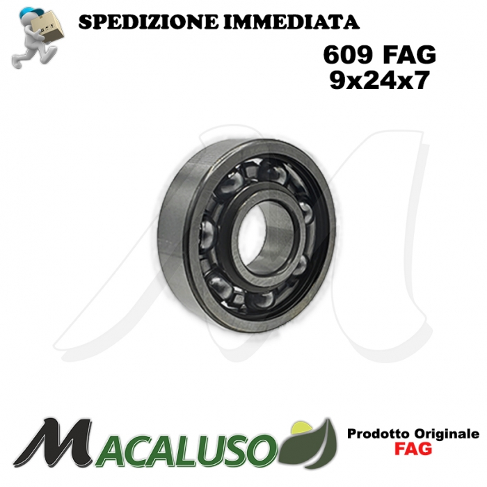 Cuscinetto a sfera 609 Fag diametro interno 9 mm esterno 24 mm spessore 7 mm radiale