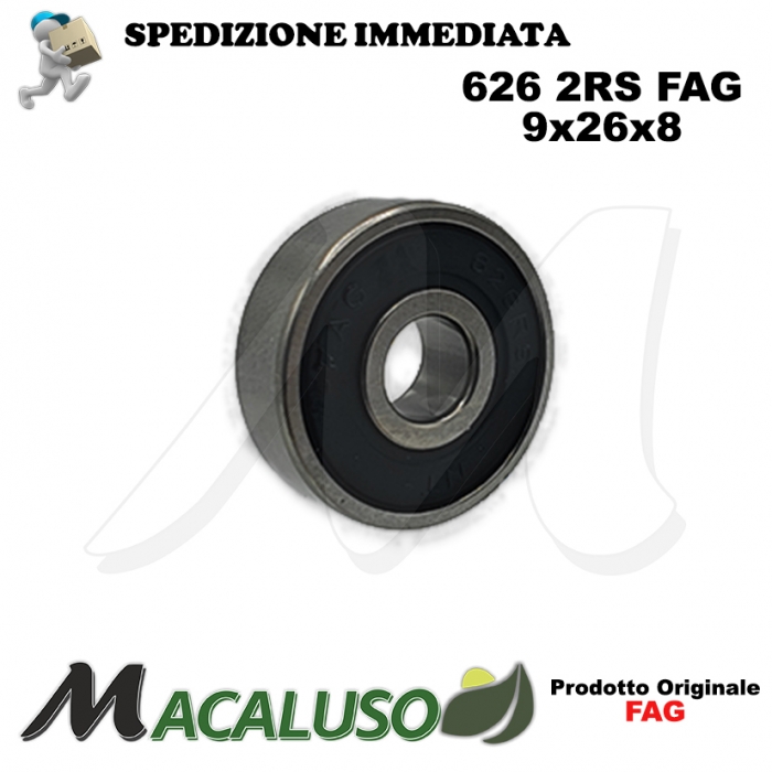 Cuscinetto a sfera 626 2RS Fag diametro interno 6 mm esterno 19 mm spessore 6 mm radiale