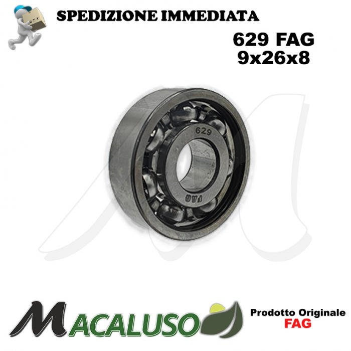 Cuscinetto a sfera 629 Fag diametro interno 9 mm esterno 26 mm spessore 8 mm radiale