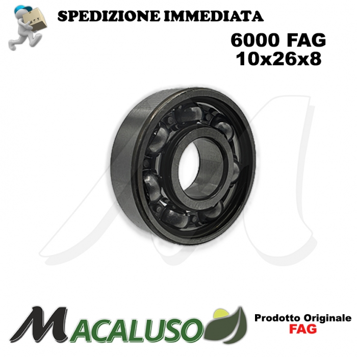 Cuscinetto a sfera 6000 Fag diametro interno 10 mm esterno 26 mm spessore 8 mm radiale