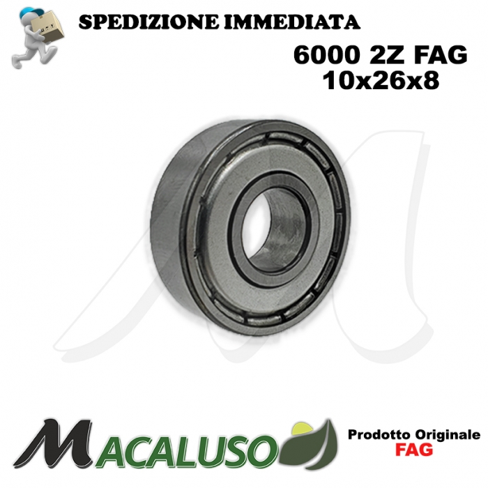 Cuscinetto a sfera 6000 2Z Fag diametro interno 10 mm esterno 26 mm spessore 8 mm radiale