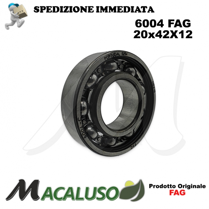 Cuscinetto a sfera 6004 Fag diametro interno 20 mm esterno 42 mm spessore 12 mm radiale