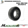 Cuscinetto a sfera 6004 2RS Fag diametro interno 20 mm esterno 42 mm spessore 12 mm radiale