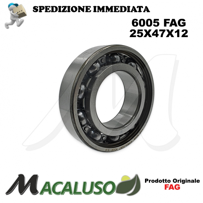 Cuscinetto a sfera 6005 Fag diametro interno 25 mm esterno 47 mm spessore 12 mm radiale