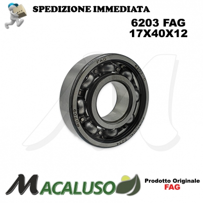 Cuscinetto a sfera 6203 Fag diametro interno 17 mm esterno 40 mm spessore 12 mm radiale