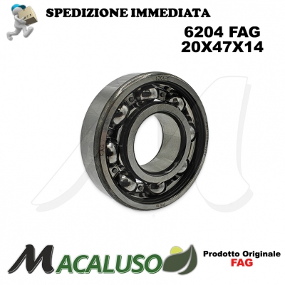 Cuscinetto a sfera 6204 Fag diametro interno 20 mm esterno 47 mm spessore 14 mm radiale