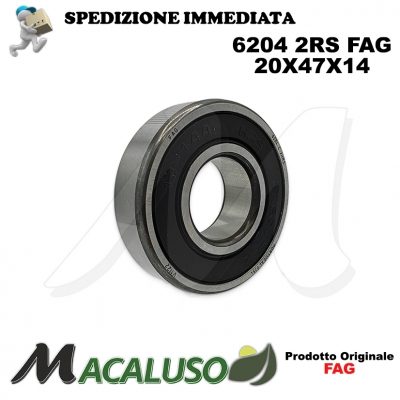 Cuscinetto a sfera 6204 2RS Fag diametro interno 20 mm esterno 47 mm spessore 14 mm radiale