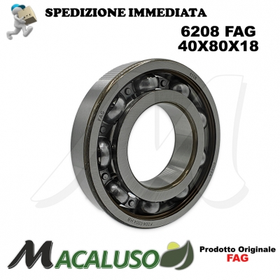Cuscinetto a sfera 6208 Fag diametro interno 40 mm esterno 80 mm spessore 18 mm radiale
