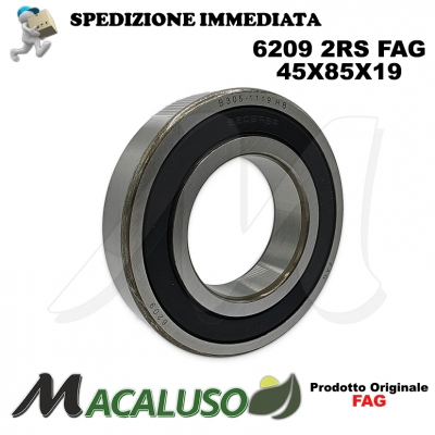 Cuscinetto a sfera 6209 2RS Fag diametro interno 45 mm esterno 85 mm spessore 19 mm radiale