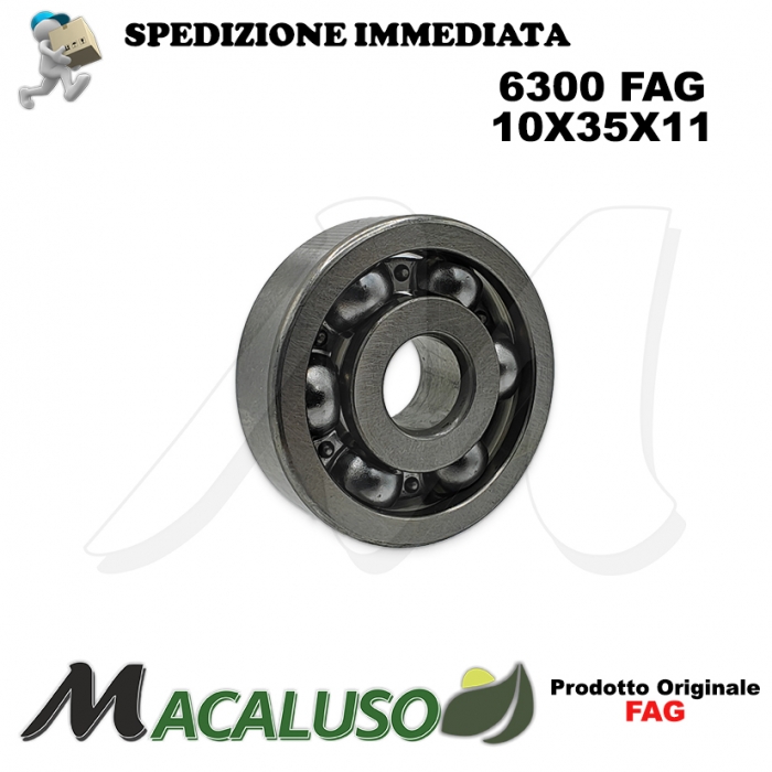 Cuscinetto a sfera 6300 Fag diametro interno 10 mm esterno 35 mm spessore 11 mm radiale