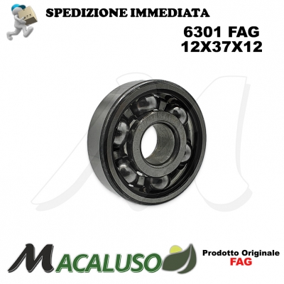 Cuscinetto a sfera 6301 Fag diametro interno 12 mm esterno 37 mm spessore 12 mm radiale