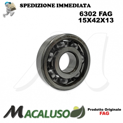 Cuscinetto a sfera 6302 Fag diametro interno 15 mm esterno 42 mm spessore 13 mm radiale