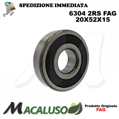 Cuscinetto a sfera 6304 2RS Fag diametro interno 20 mm esterno 52 mm spessore 15 mm radiale