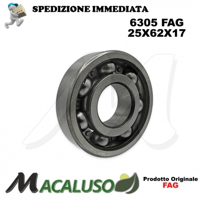 Cuscinetto a sfera 6305 Fag diametro interno 25 mm esterno 62 mm spessore 17 mm radiale