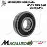 Cuscinetto a sfera 6305 2RS Fag diametro interno 25 mm esterno 62 mm spessore 17 mm radiale