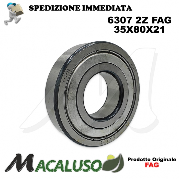 Cuscinetto a sfera 6307 2Z Fag diametro interno 35 mm esterno 80 mm spessore 21 mm radiale