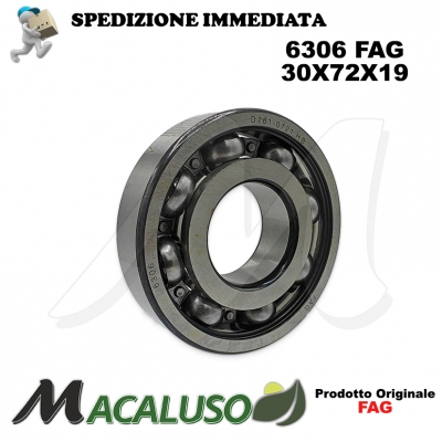 Cuscinetto a sfera 6306 Fag diametro interno 30 mm esterno 72 mm spessore 19 mm radiale