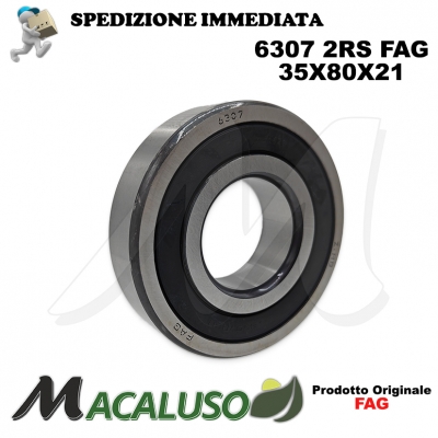 Cuscinetto a sfera 6307 2RS Fag diametro interno 35 mm esterno 80 mm spessore 21 mm radiale