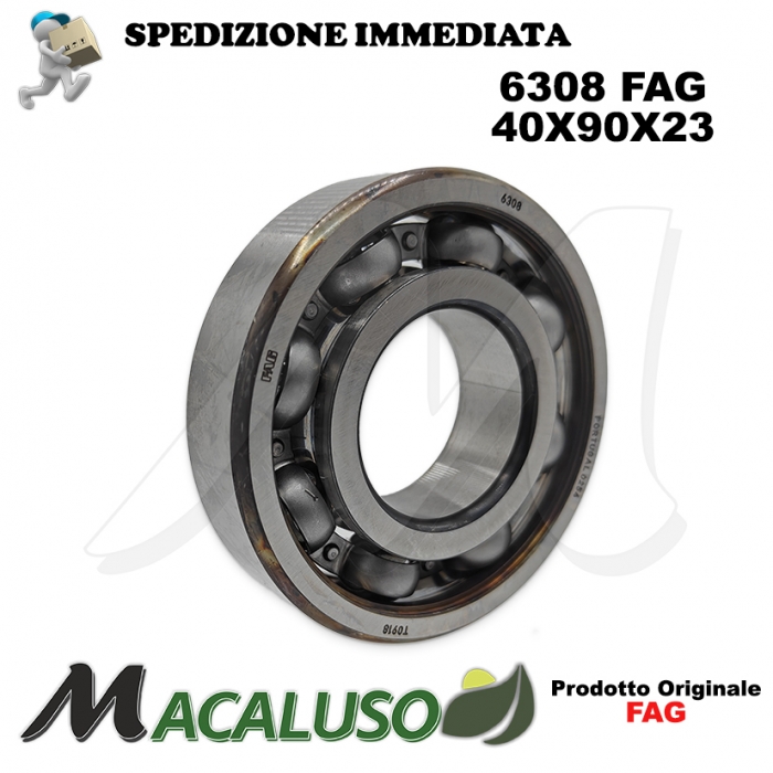Cuscinetto a sfera 6308 Fag diametro interno 40mm esterno 90 mm spessore 23 mm radiale