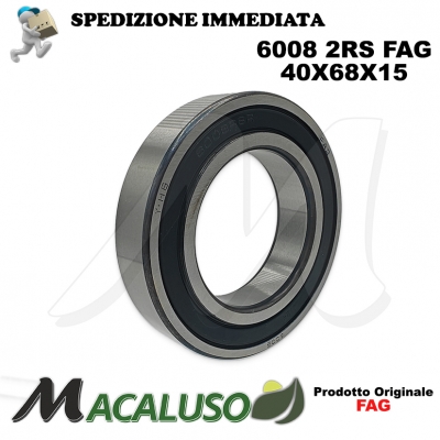 Cuscinetto a sfera 6008 2RS Fag diametro interno 40 mm esterno 68 mm spessore 15 mm radiale