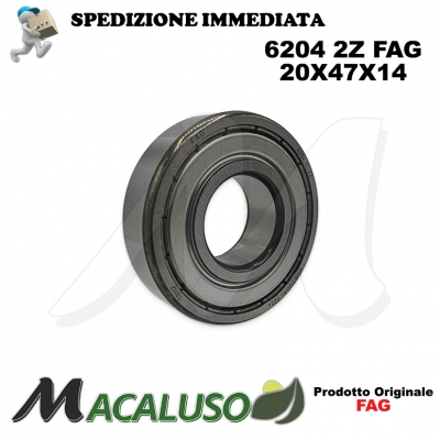 Cuscinetto a sfera 6204 2Z Fag diametro interno 20 mm esterno 47 mm spessore 14 mm radiale