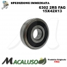 Cuscinetto a sfera 6302 2RS Fag diametro interno 15 mm esterno 42 mm spessore 13 mm radiale