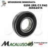 Cuscinetto a sfera 6206 2RS C3 Fag diametro interno 30 mm esterno 62mm spessore 16 mm radiale alti regimi