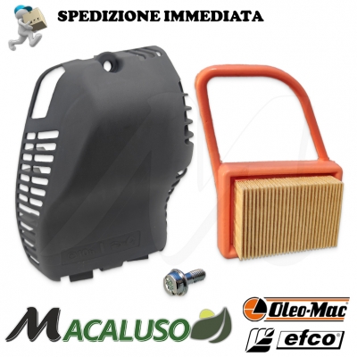 Kit filtro aria e coperchio decespuglitore OleoMac Bc550 Master Efco pannello massa filtrante