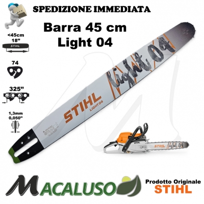 Barra Stihl 18" Cm. 45 motosega MS261 MS271 MS281 MS291 MS311 P. 325" mm.1,3 mg. 74 spranga 30030083317
