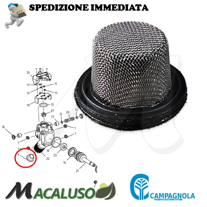 Filtro a rete per abbacchiatore Campagnola pneumatico filtrino retina