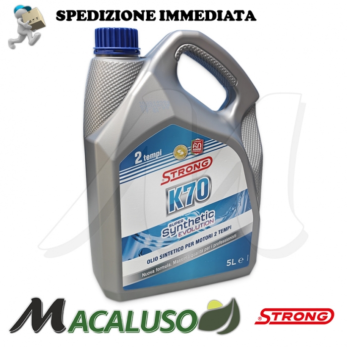 Olio miscela Strong K70 2T Super Synthetic Evolution 5 litri sintetico motosega decespugliatore motocicli scooter go-kart