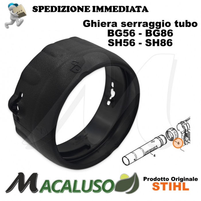 Ghiera serraggio tubo soffiatore aspiratore Stihl BG56 BG86 SH56 SH86 dado 42417083100